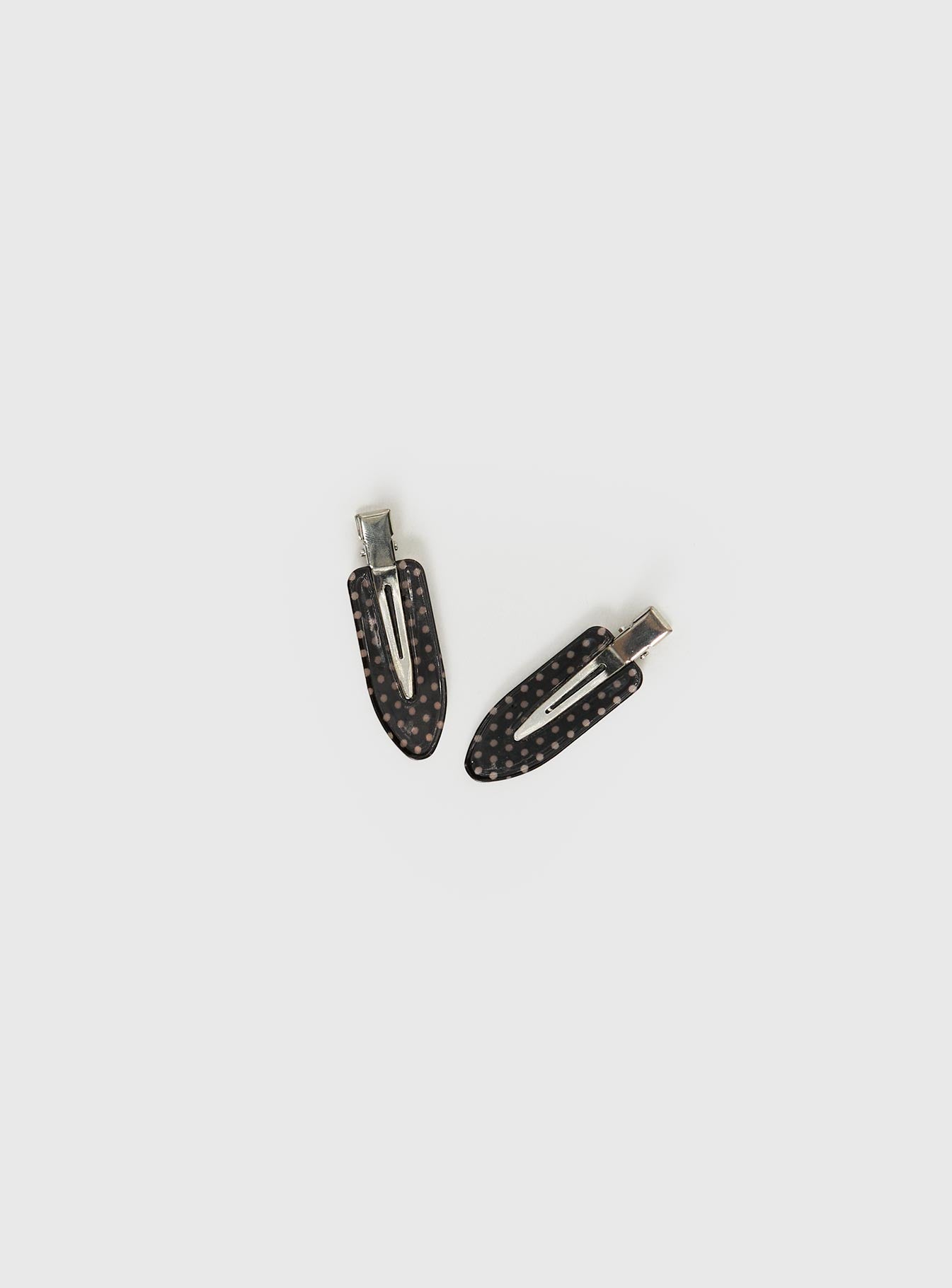 Speechless Hair Clips Black Polka