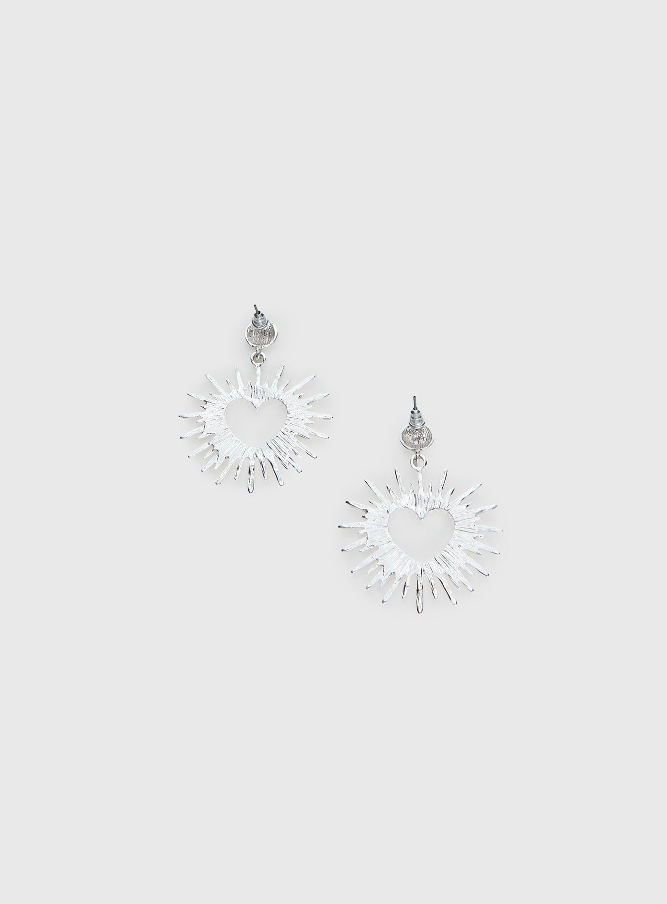 Manifest It Heart Earrings Silver