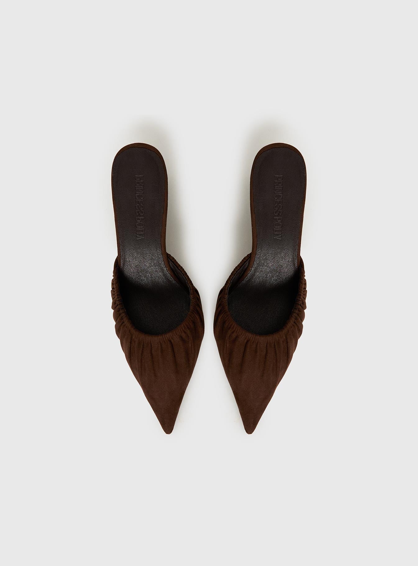 Admiration Pointed Toe Faux Suede Heels Brown