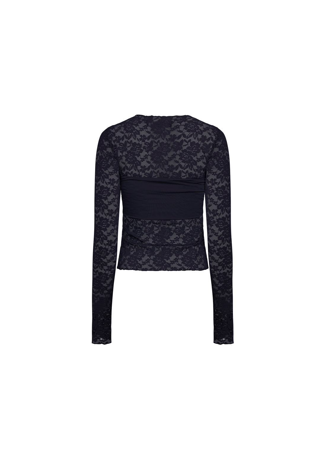 MIDNIGHT LONG SLEEVE TOP - JET BLACK