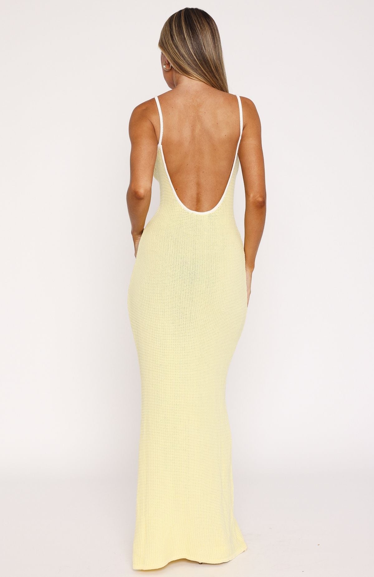 Came A Long Way Crochet Maxi Dress Lemon