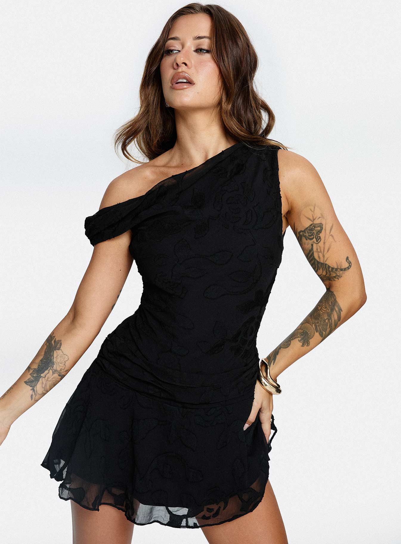 Emiline Off Shoulder Playsuit Black
