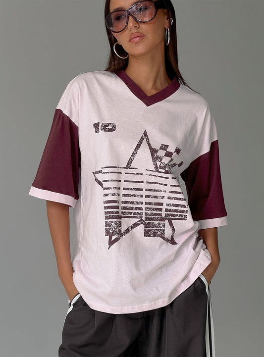 Nachell Short Sleeve Moto Top Pink