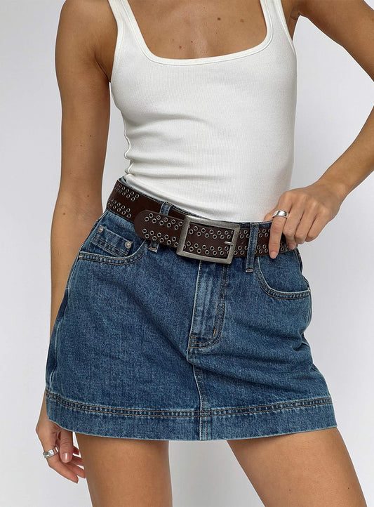 Gazelle Denim Skort Mid Wash