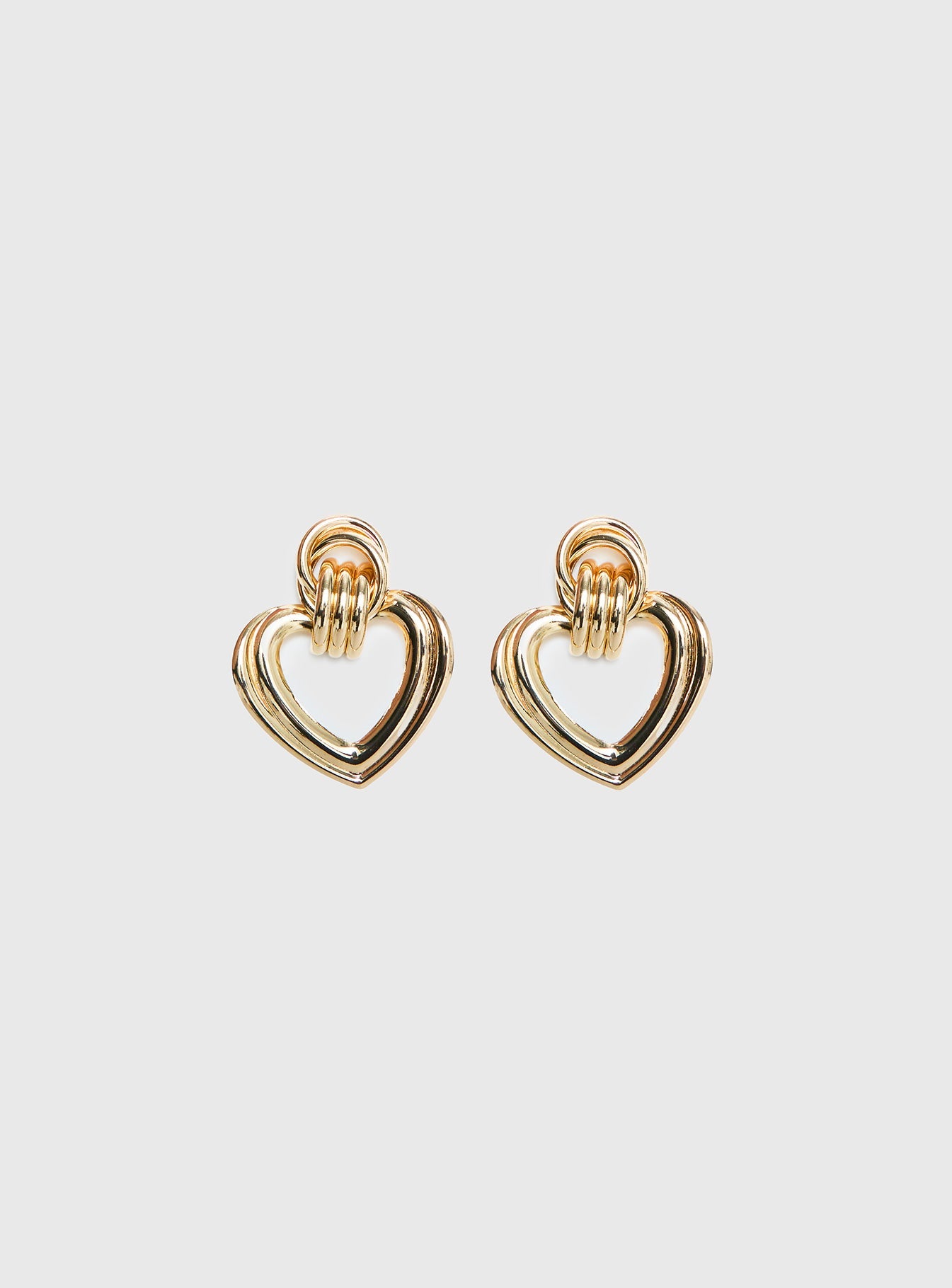 Prioritise Heart Linked Earrings Gold
