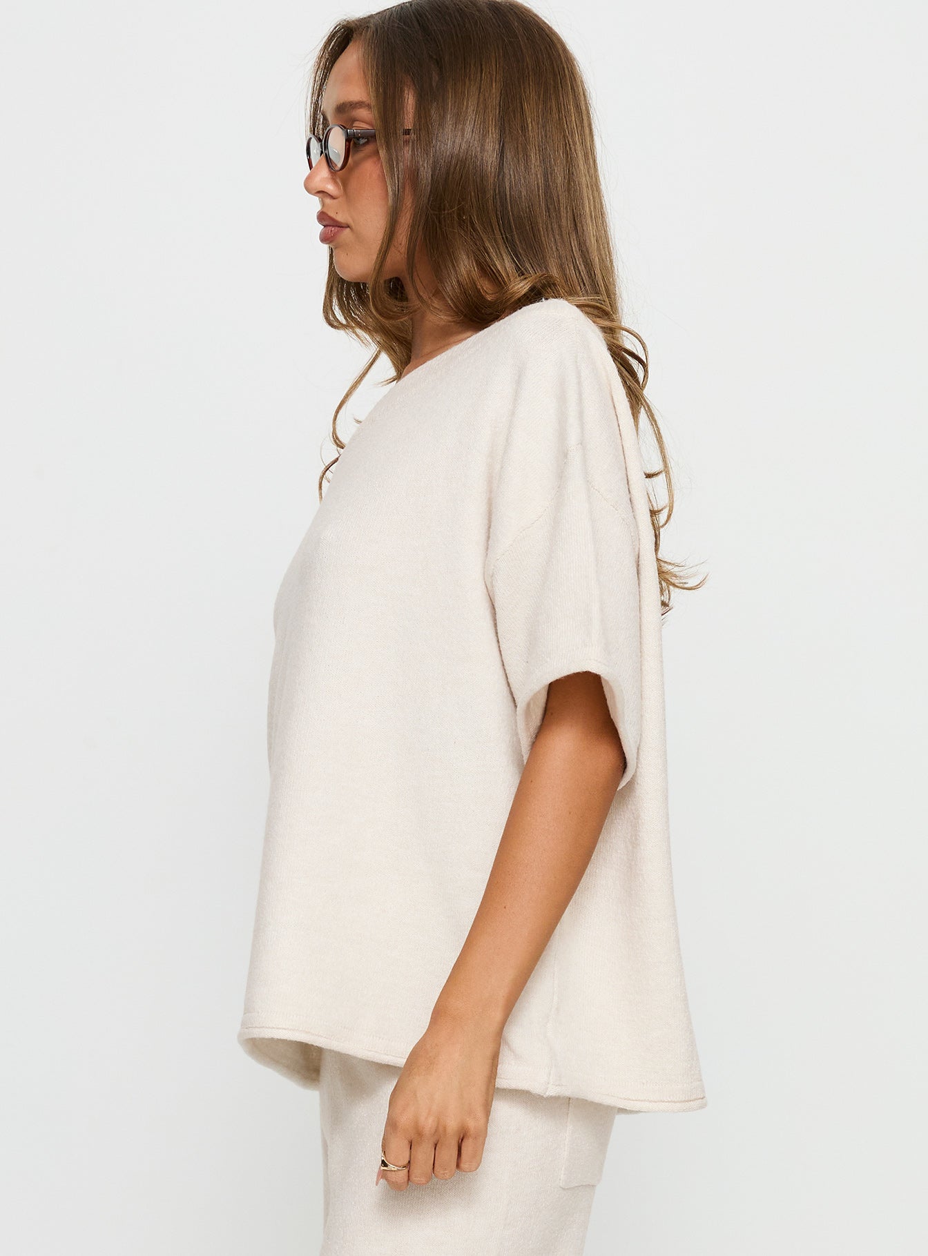Kourta Off Shoulder Oversized Top Oat