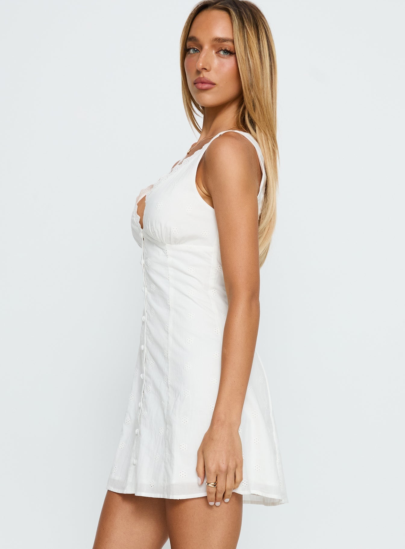 Blysse Broderie Anglais Mini Dress White