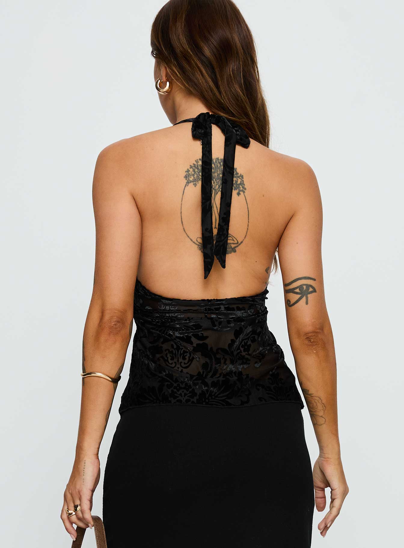 Eccentric Halter Top Black