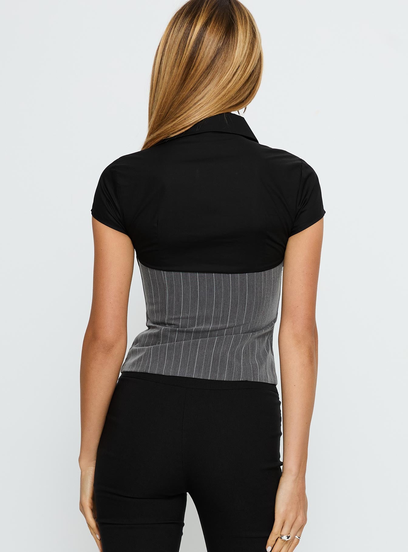 Bobette Corset Top Black / Grey