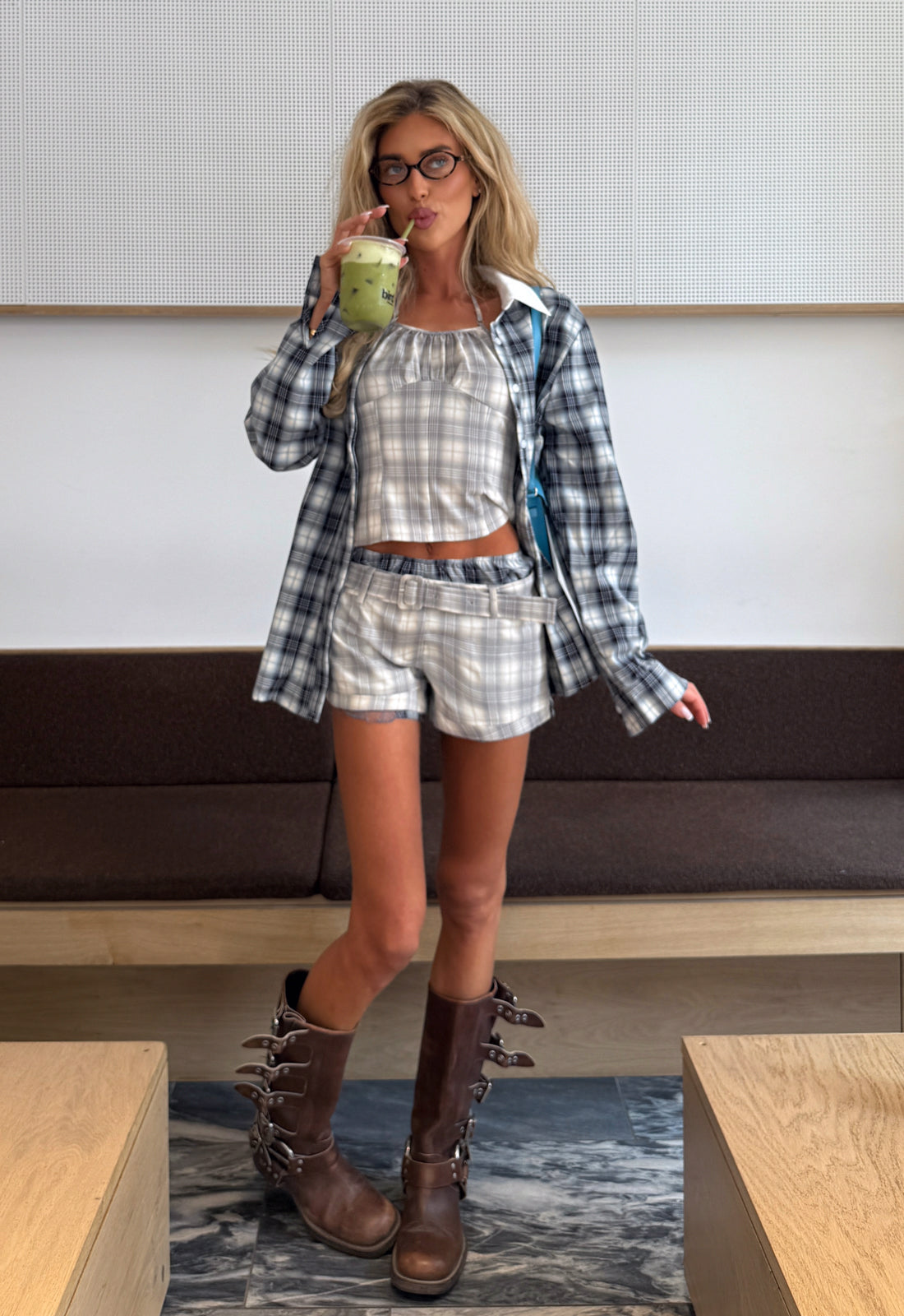 VACANZA SHIRT - NAVY PLAID