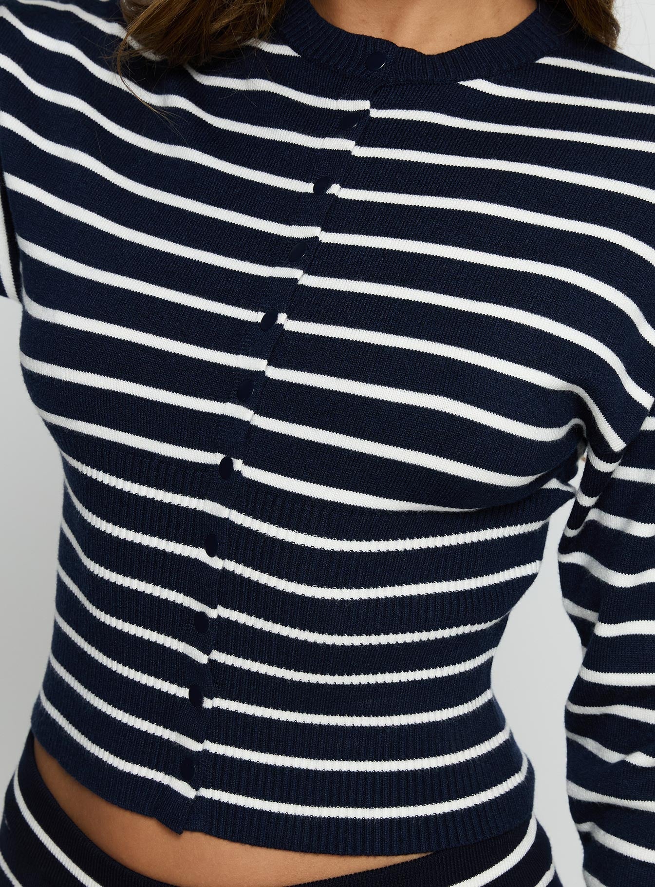 Head In The Clouds Cardigan Navy Stripe