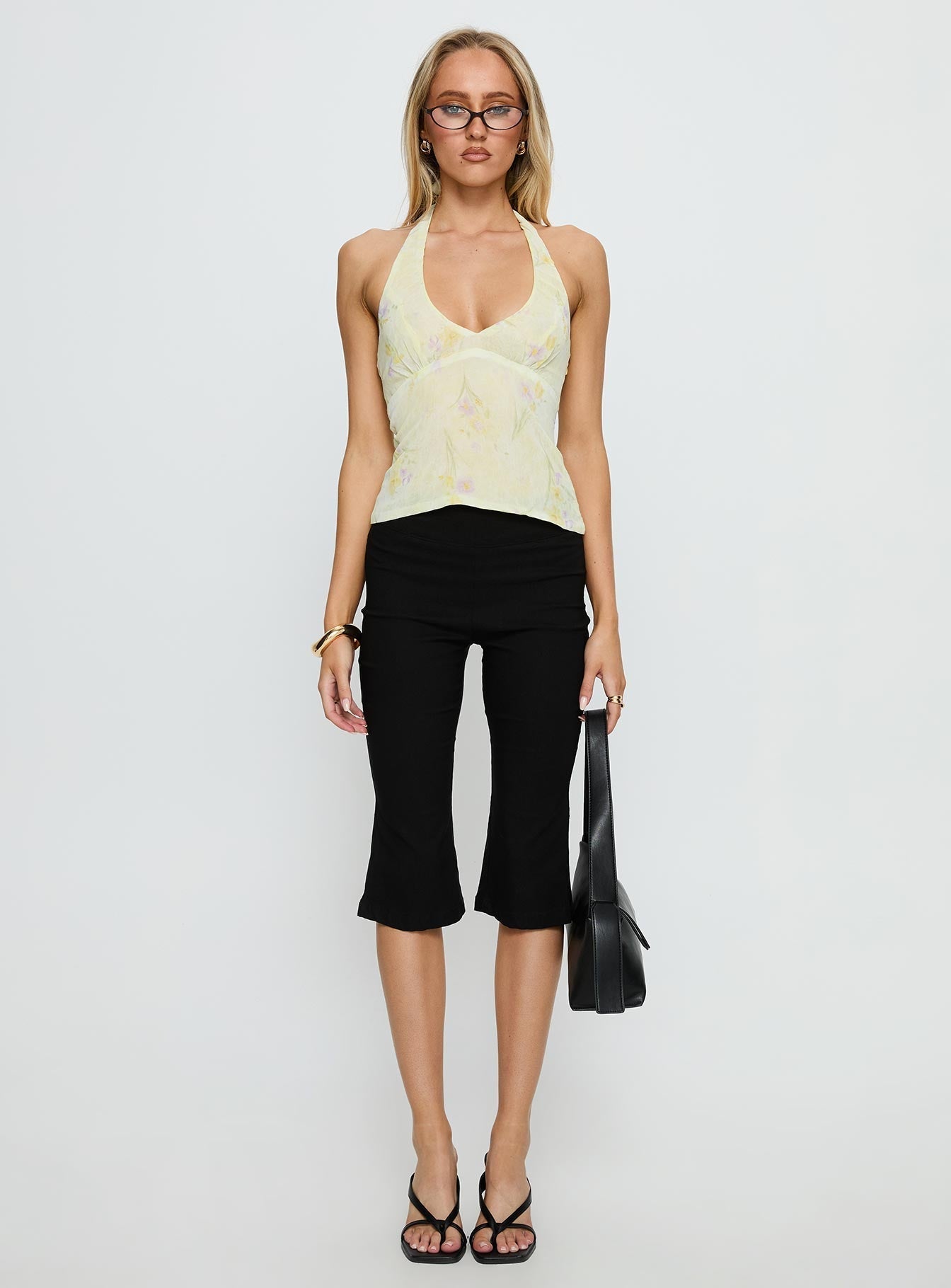 Dymond Halter Top Yellow Floral