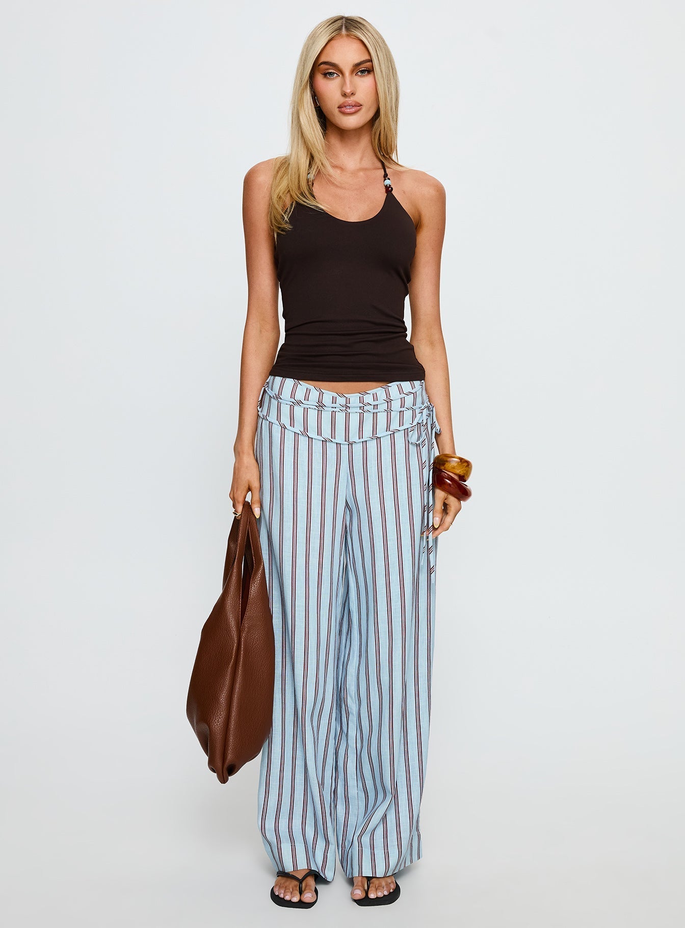 Manika Bead Detail Top Chocolate