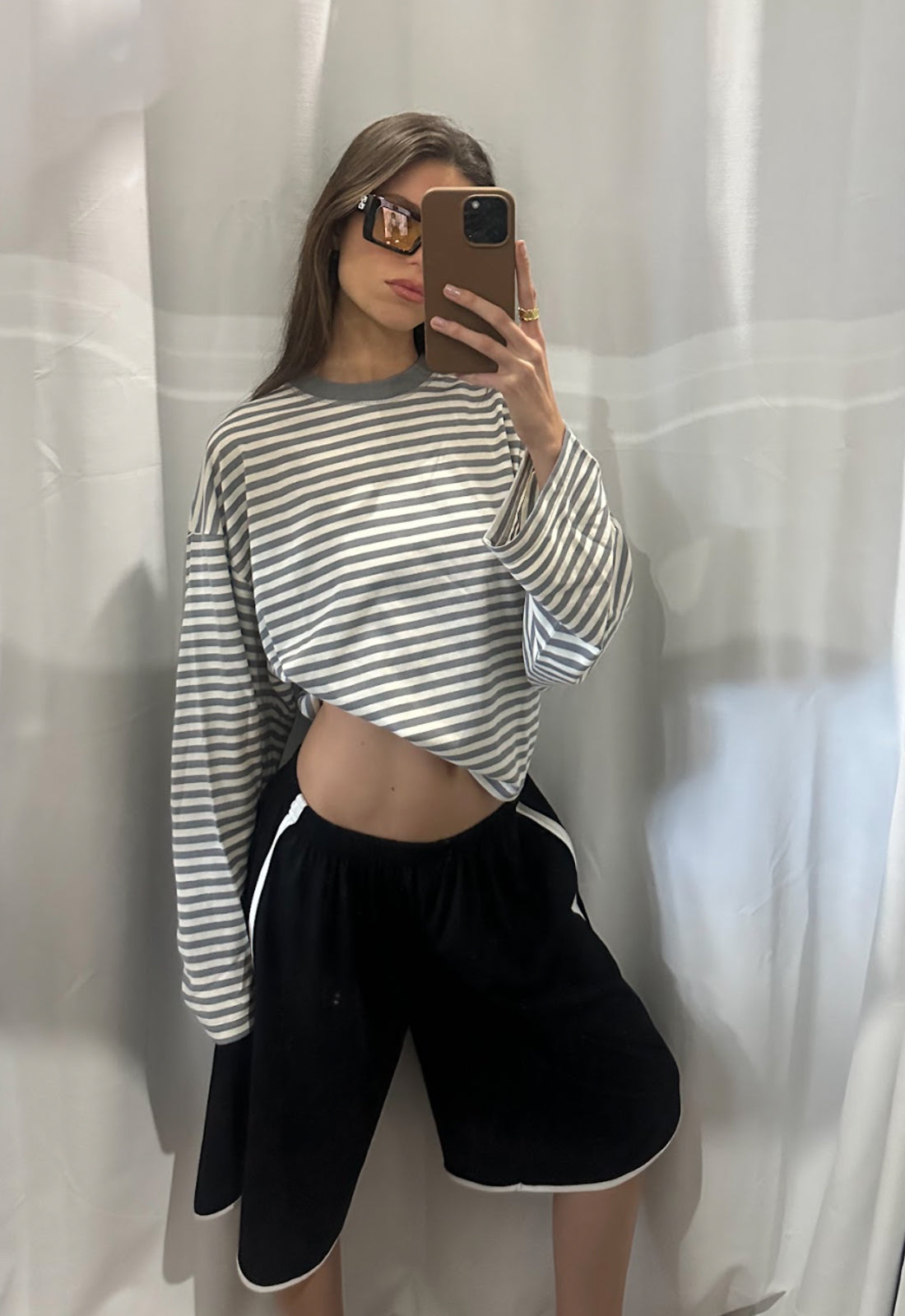 BLOOM LONG SLEEVE - ASH STRIPE