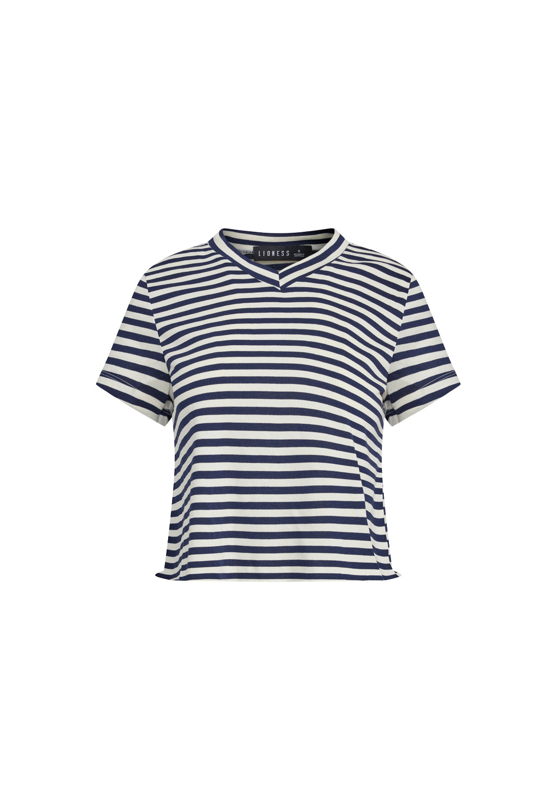 NORTH LIGHT TEE - NAVY WHITE STRIPE