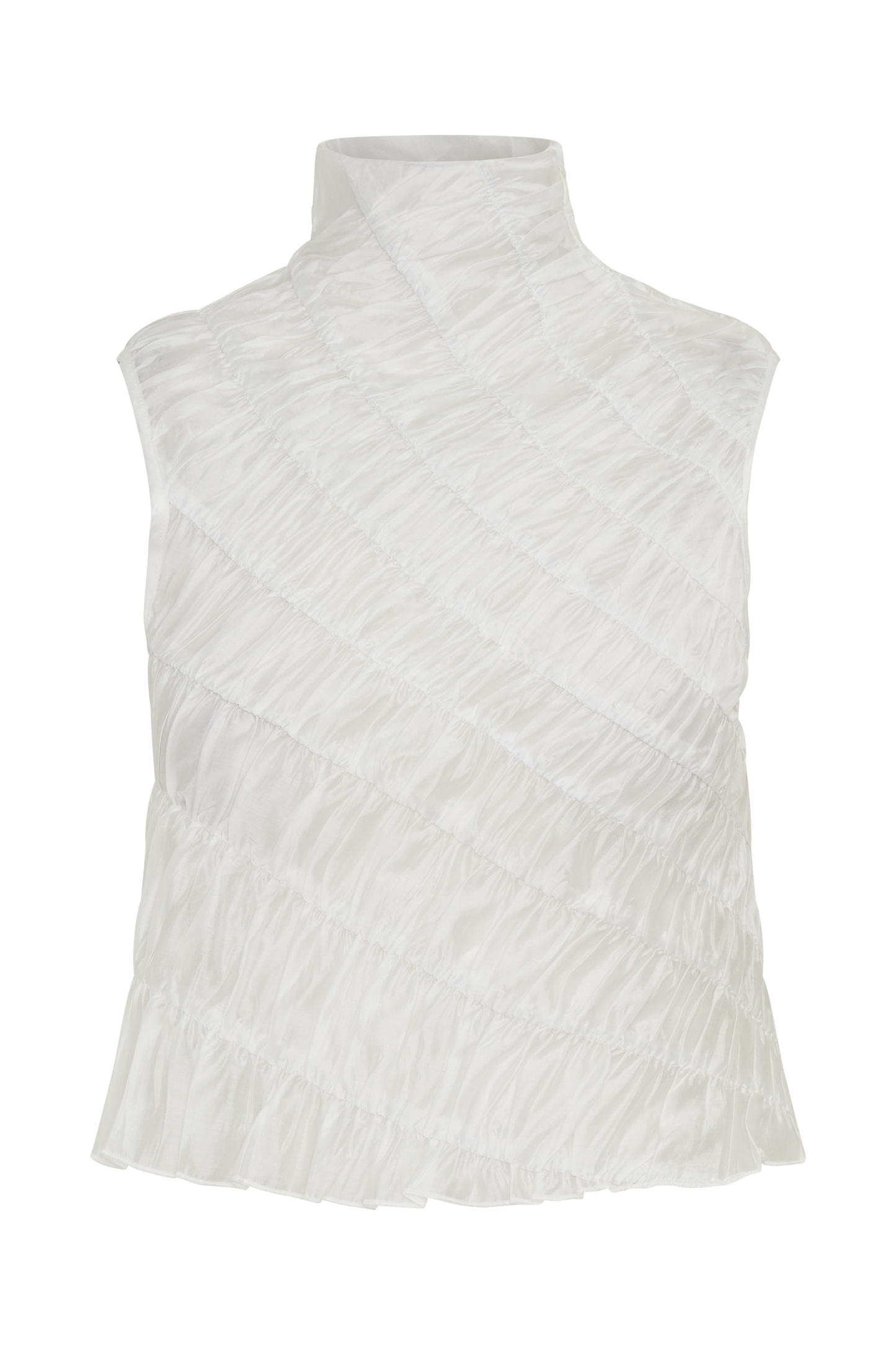 Adella Gathered Sleeveless Top - Ivory
