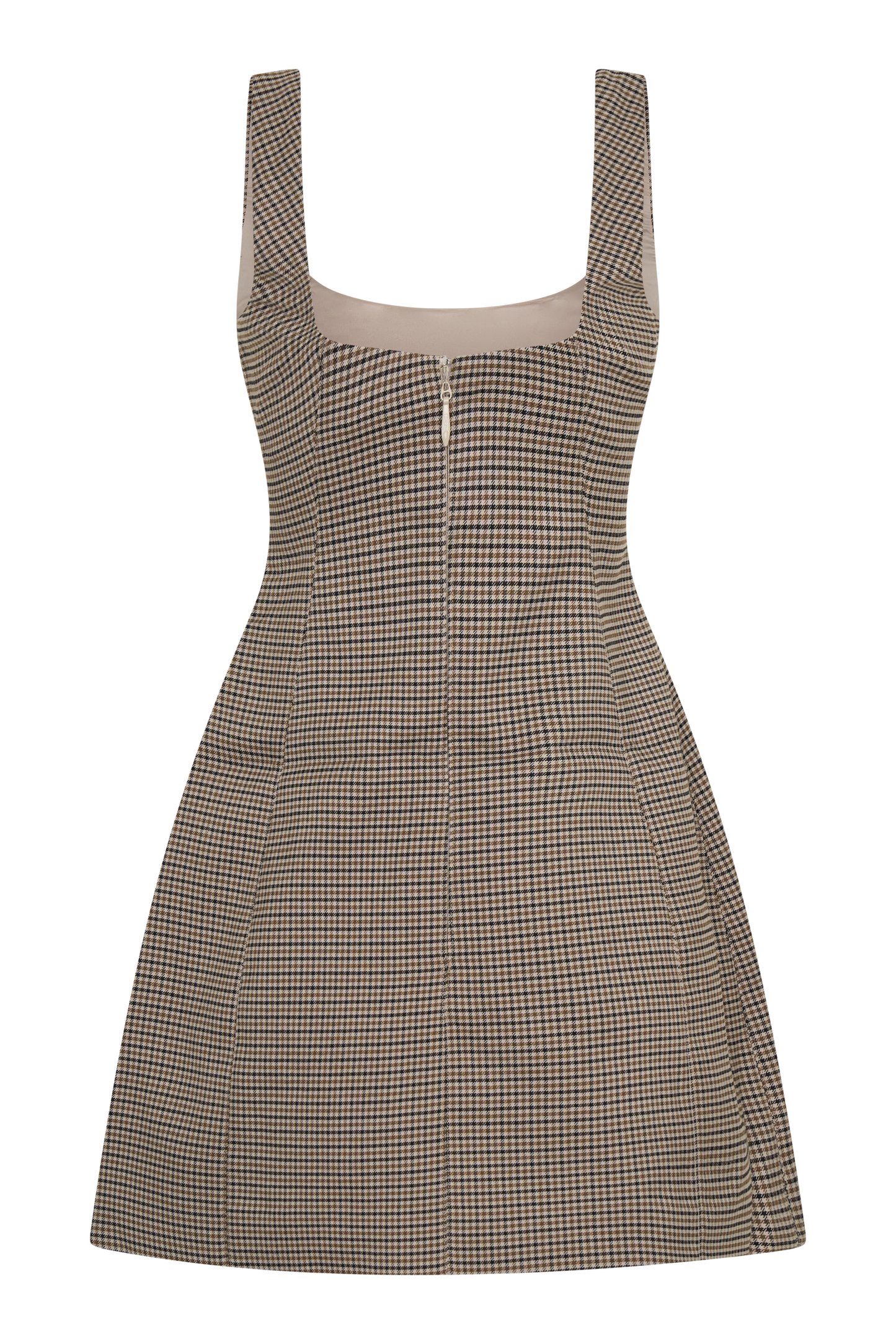 Beth Mini Dress - Tan Check