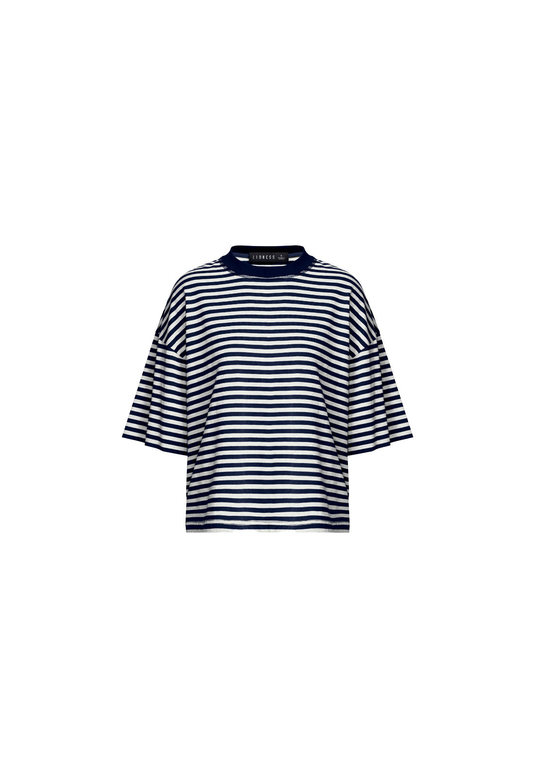 BLOOM SHORT SLEEVE - WHITE NAVY STRIPE