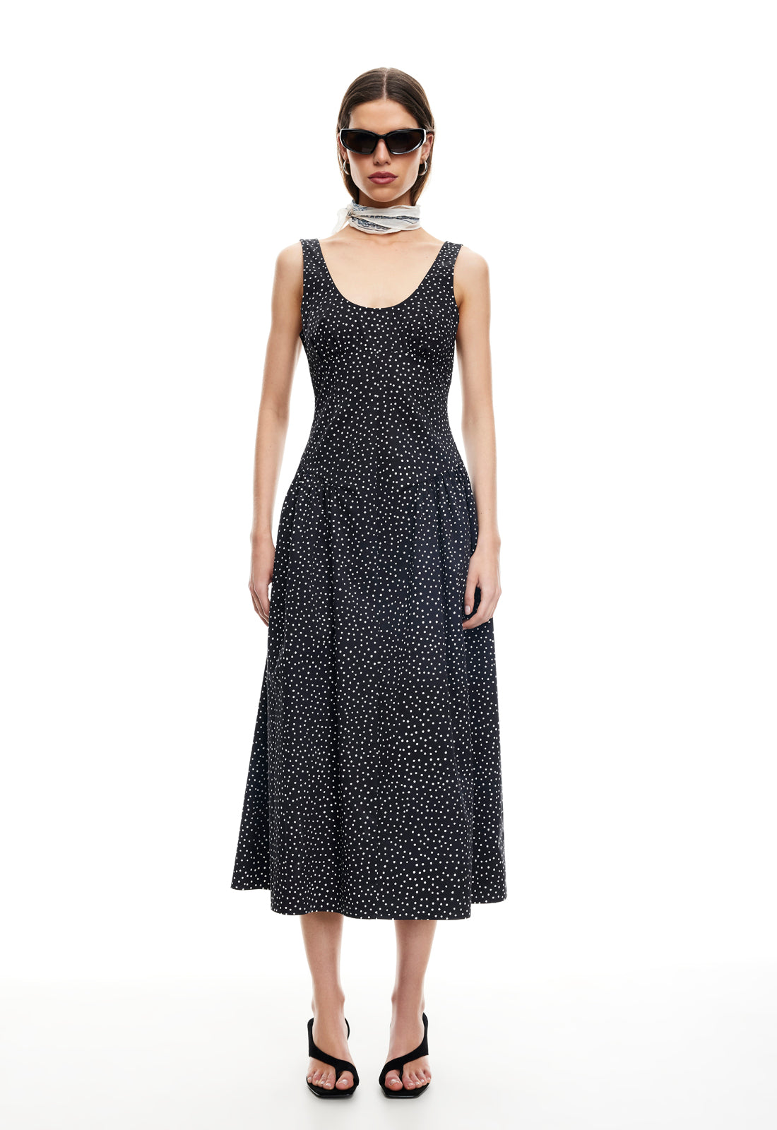 LUNA ROSA MAXI DRESS - NOIR POLKA