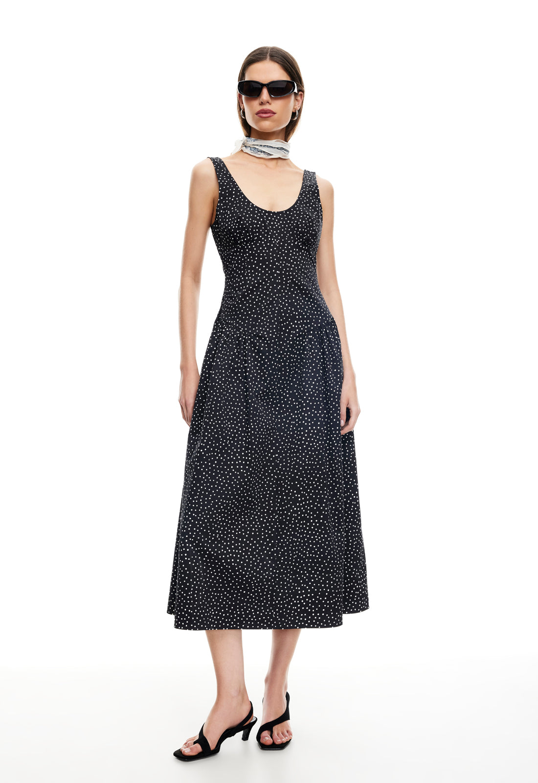 LUNA ROSA MAXI DRESS - NOIR POLKA