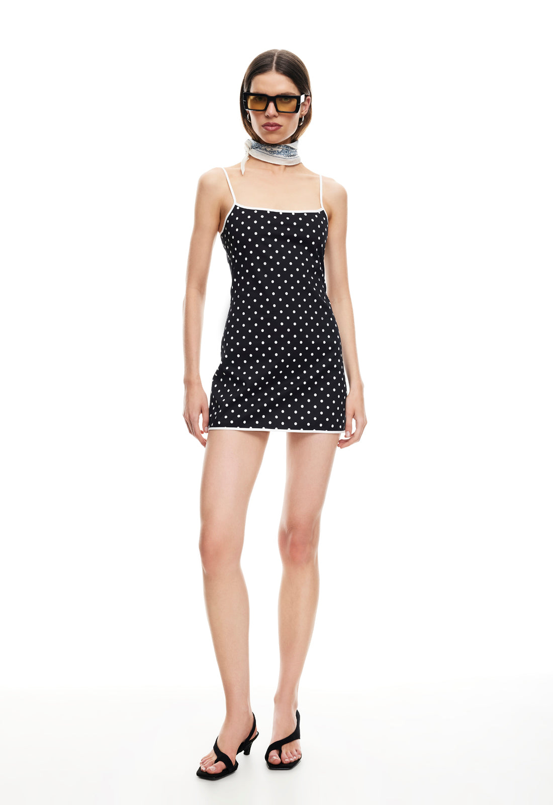 VOYAGE MINI DRESS - NOIR POLKA