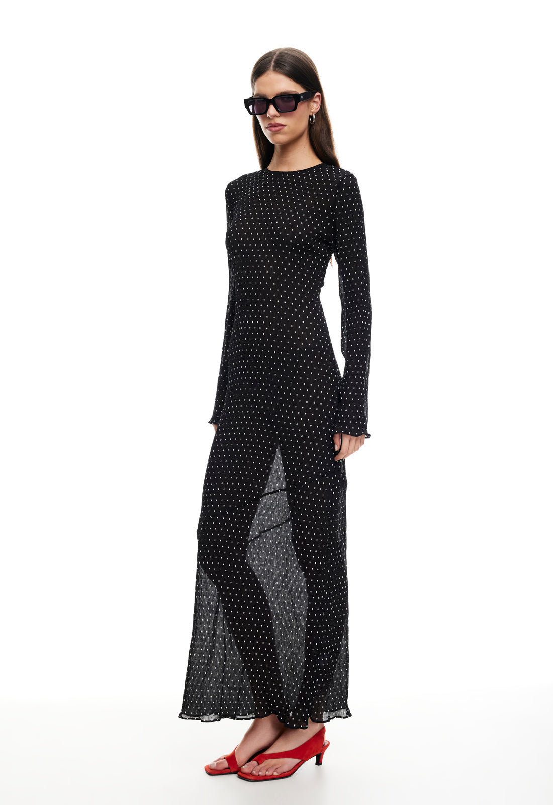 HAVEN MAXI DRESS - NOIR POLKA