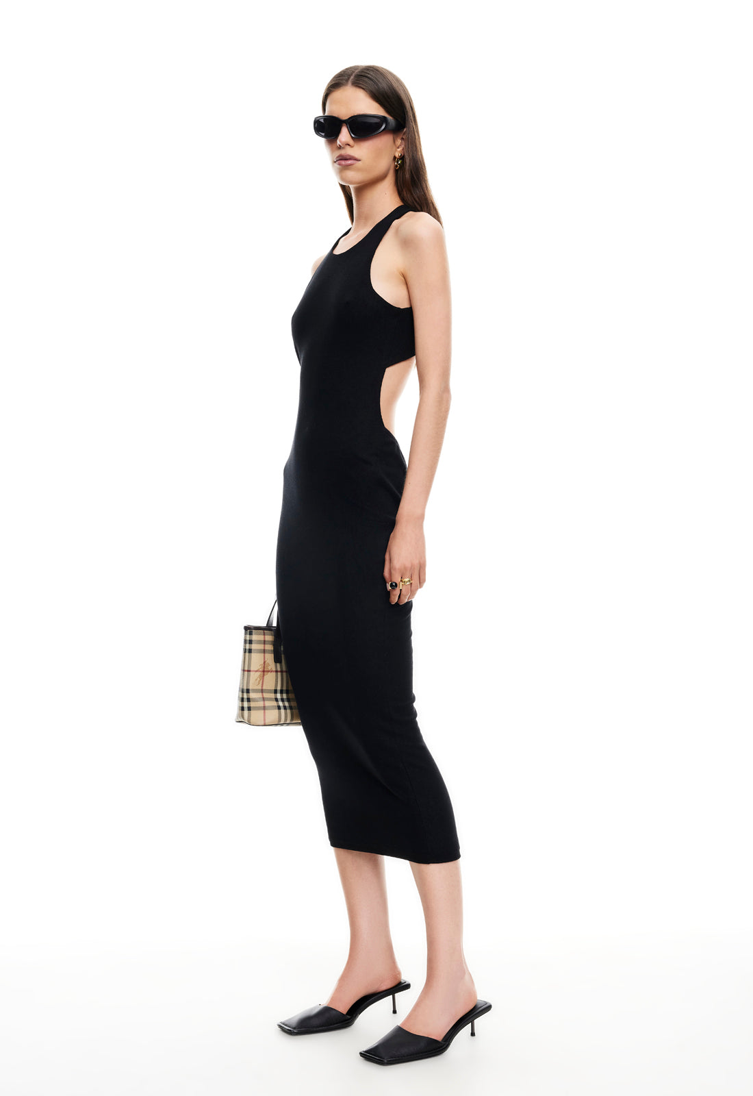 UNDONE MIDI DRESS - ONYX