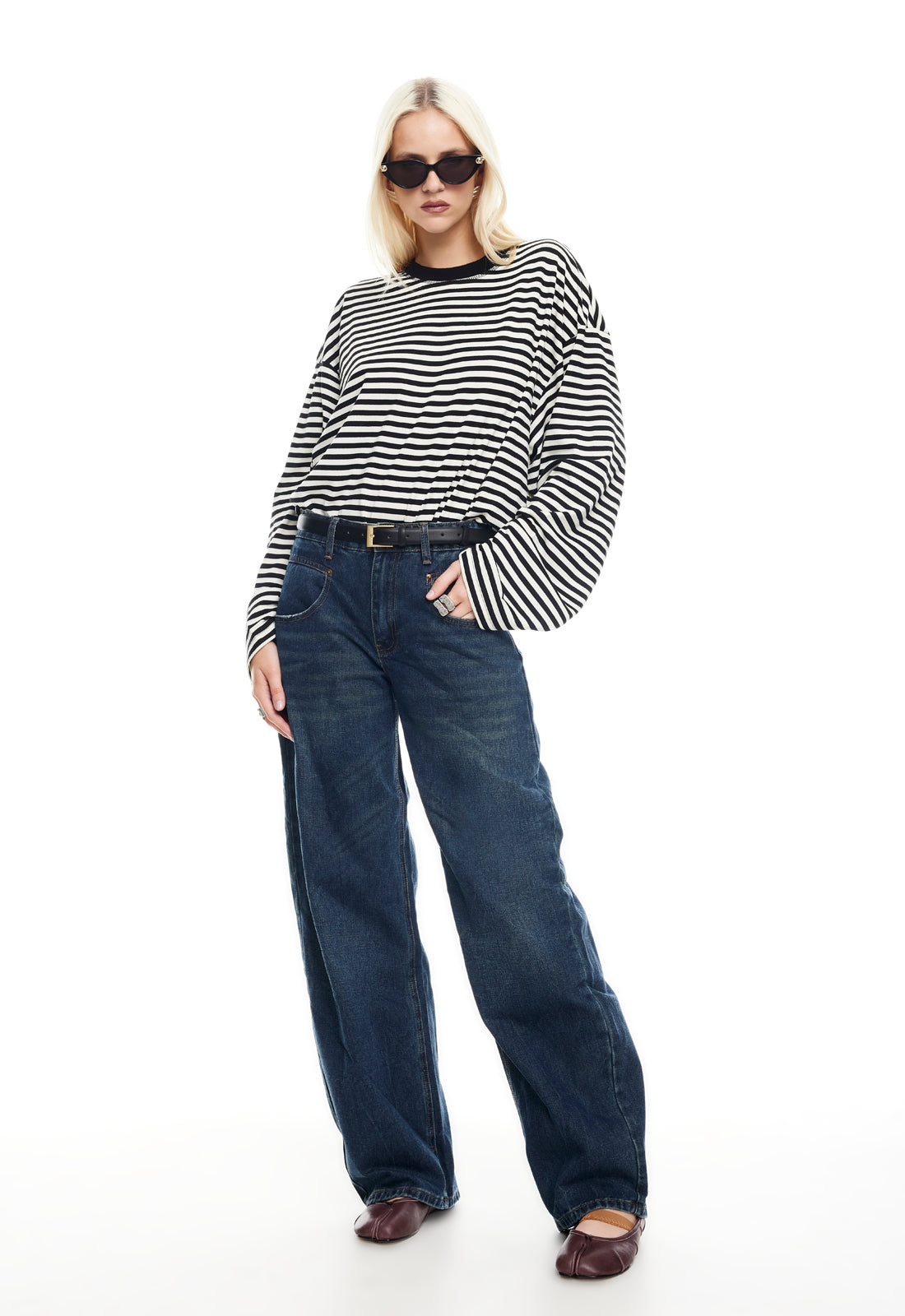 BLOOM LONG SLEEVE - ONYX STRIPE