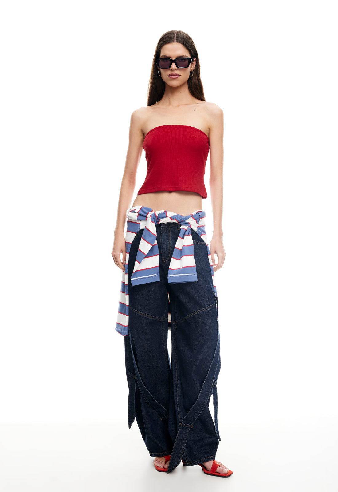 SWAY STRAPLESS TOP - TOMATO