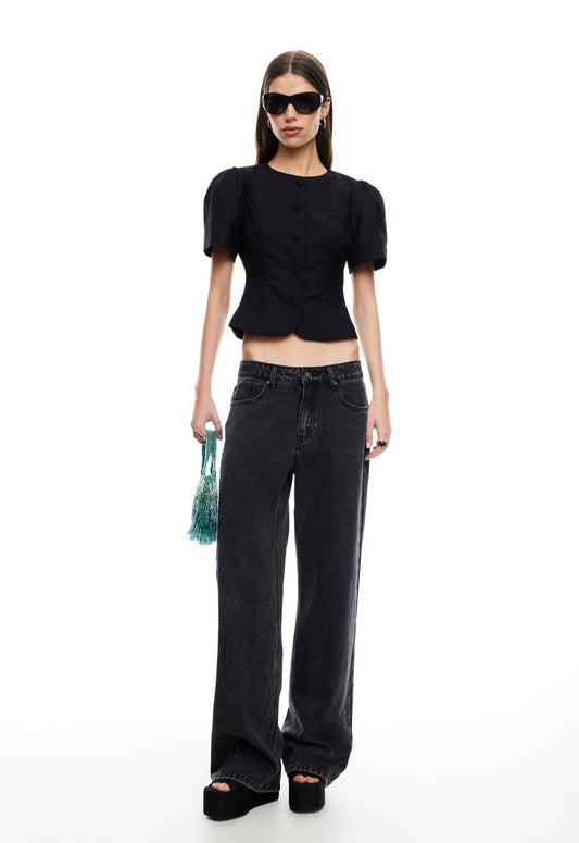 RISING JEAN - WASHED ONYX