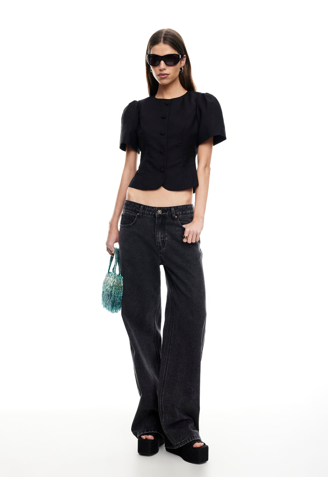 RISING JEAN - WASHED ONYX