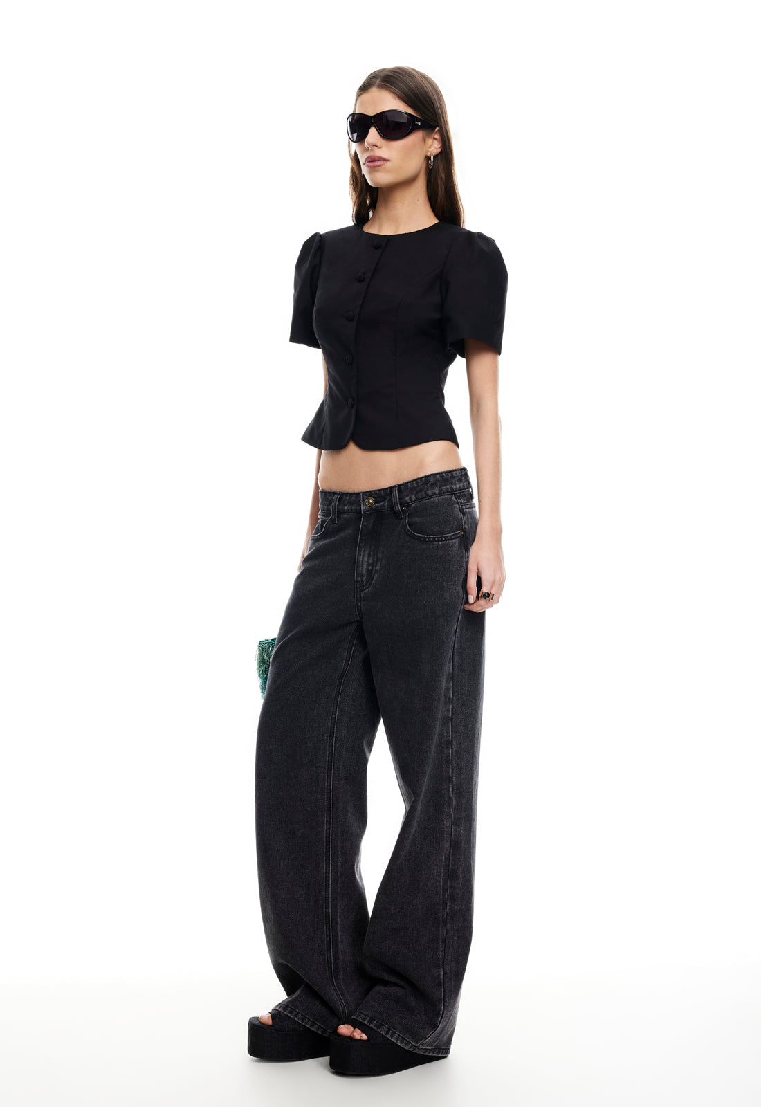 RISING JEAN - WASHED ONYX