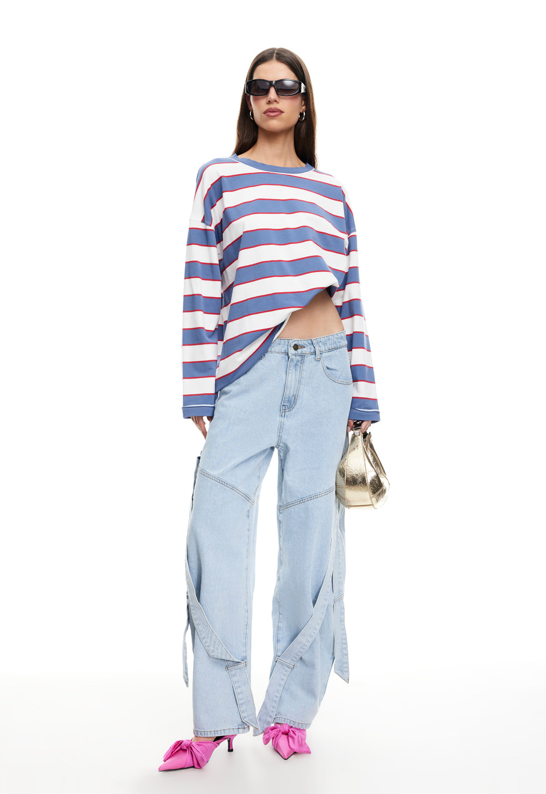 HORIZON LONG SLEEVE - DUSTY BLUE STRIPE