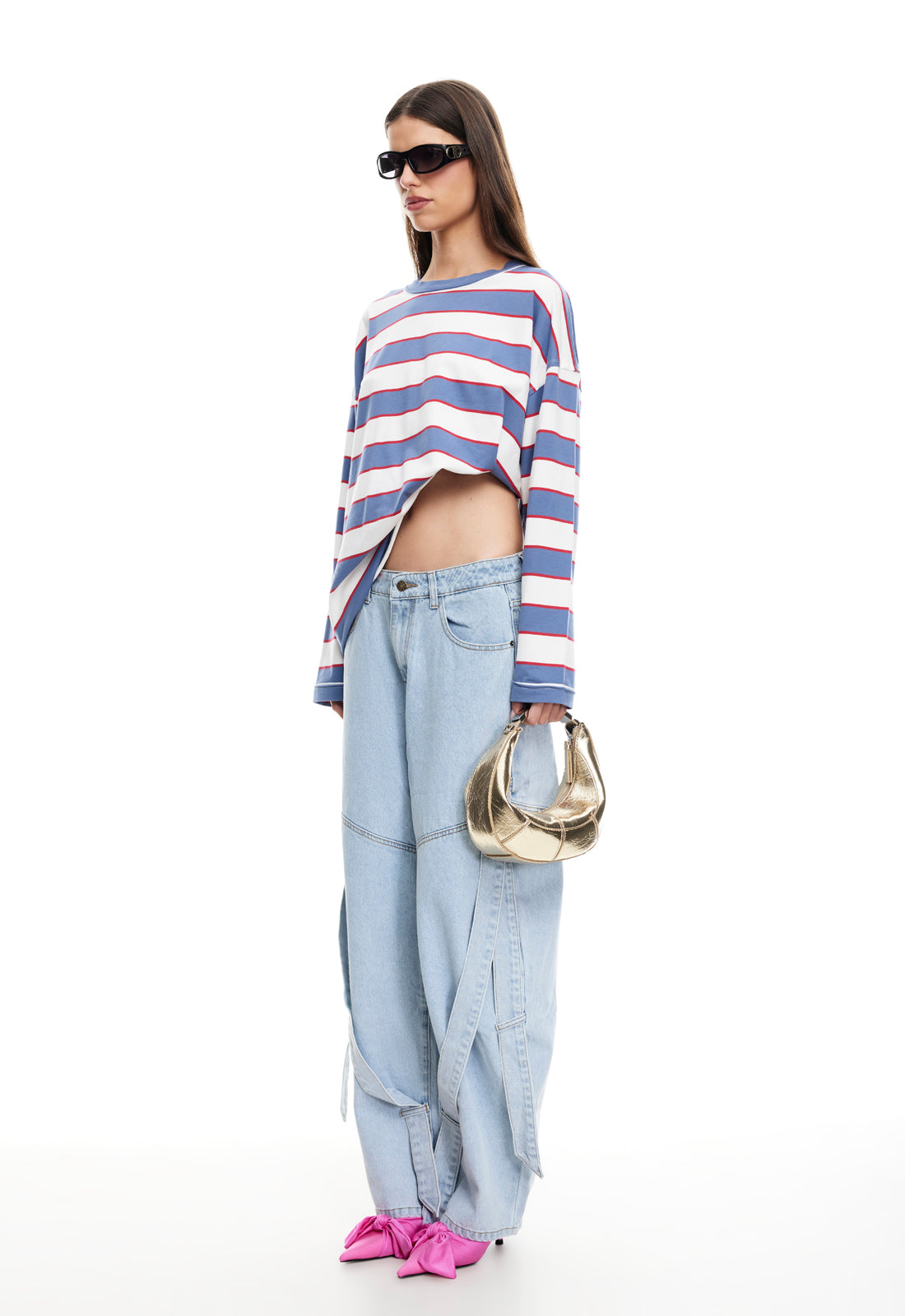 HORIZON LONG SLEEVE - DUSTY BLUE STRIPE