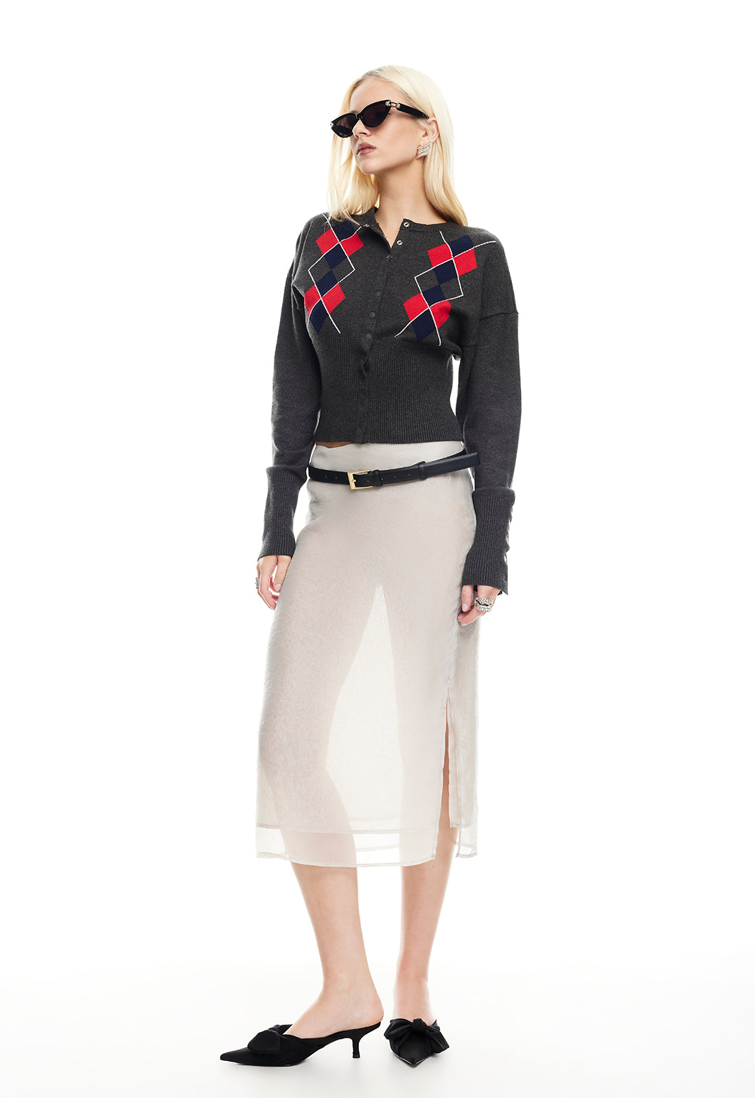 PARADISE MIDI SKIRT - OYSTER