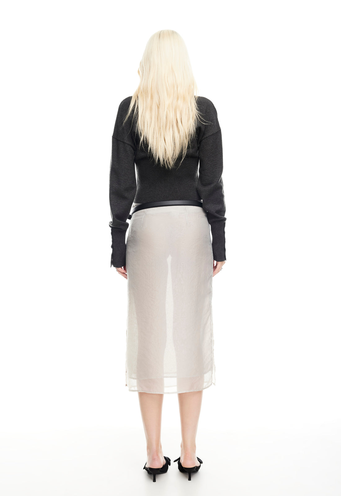 PARADISE MIDI SKIRT - OYSTER