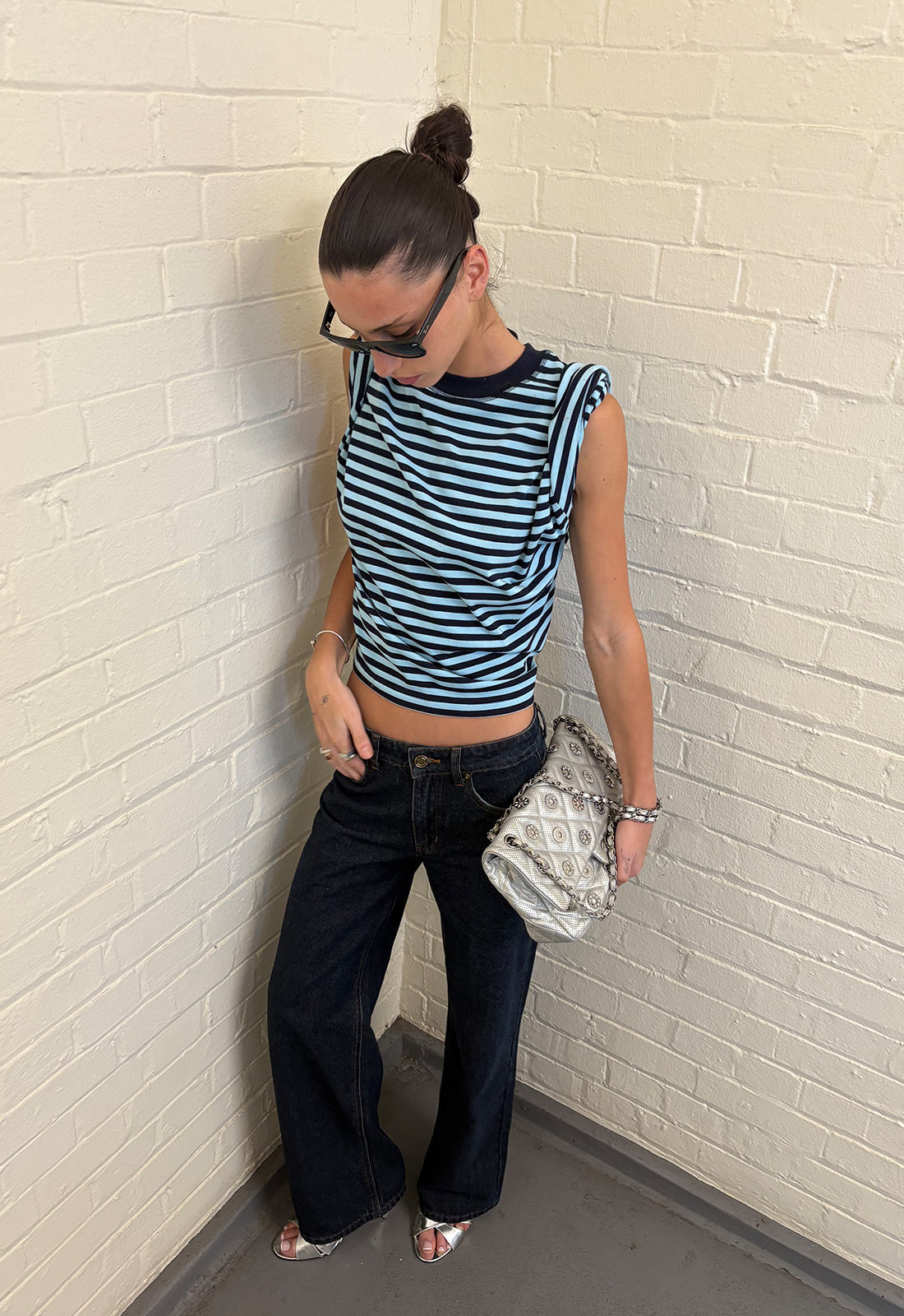 BLOOM SHORT SLEEVE - NAVY SEA STRIPE