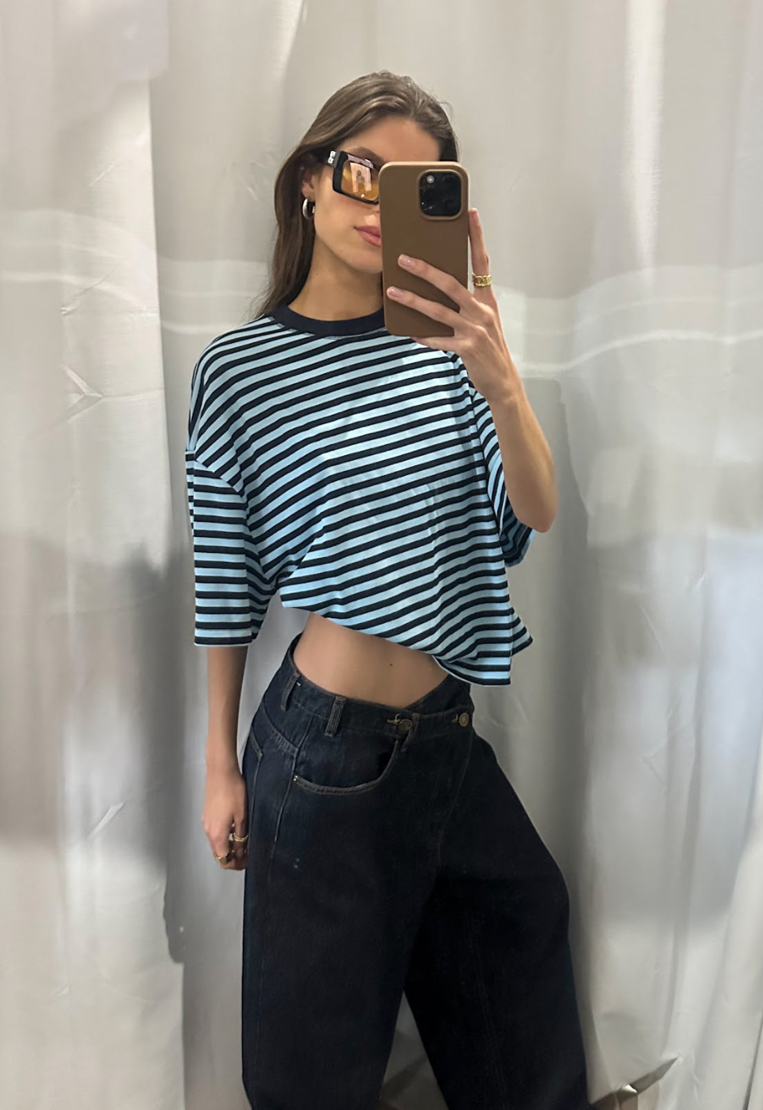 BLOOM SHORT SLEEVE - NAVY SEA STRIPE