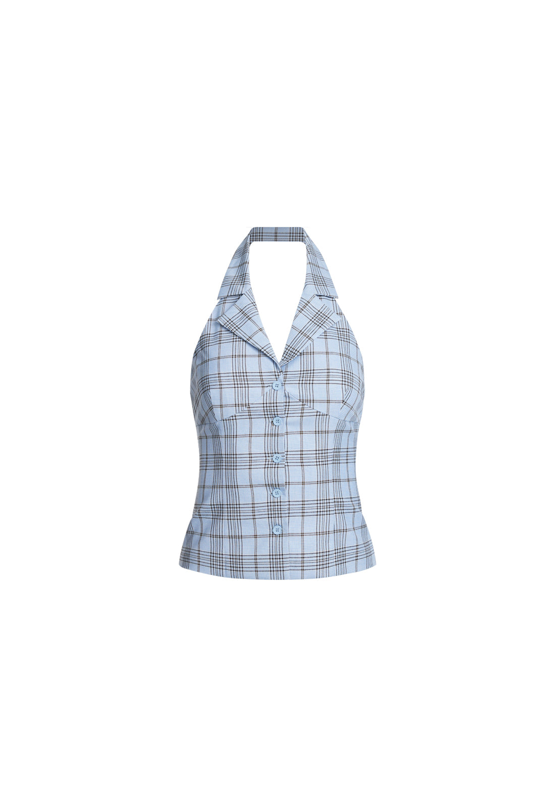 LURE TOP - BABY BLUE PLAID