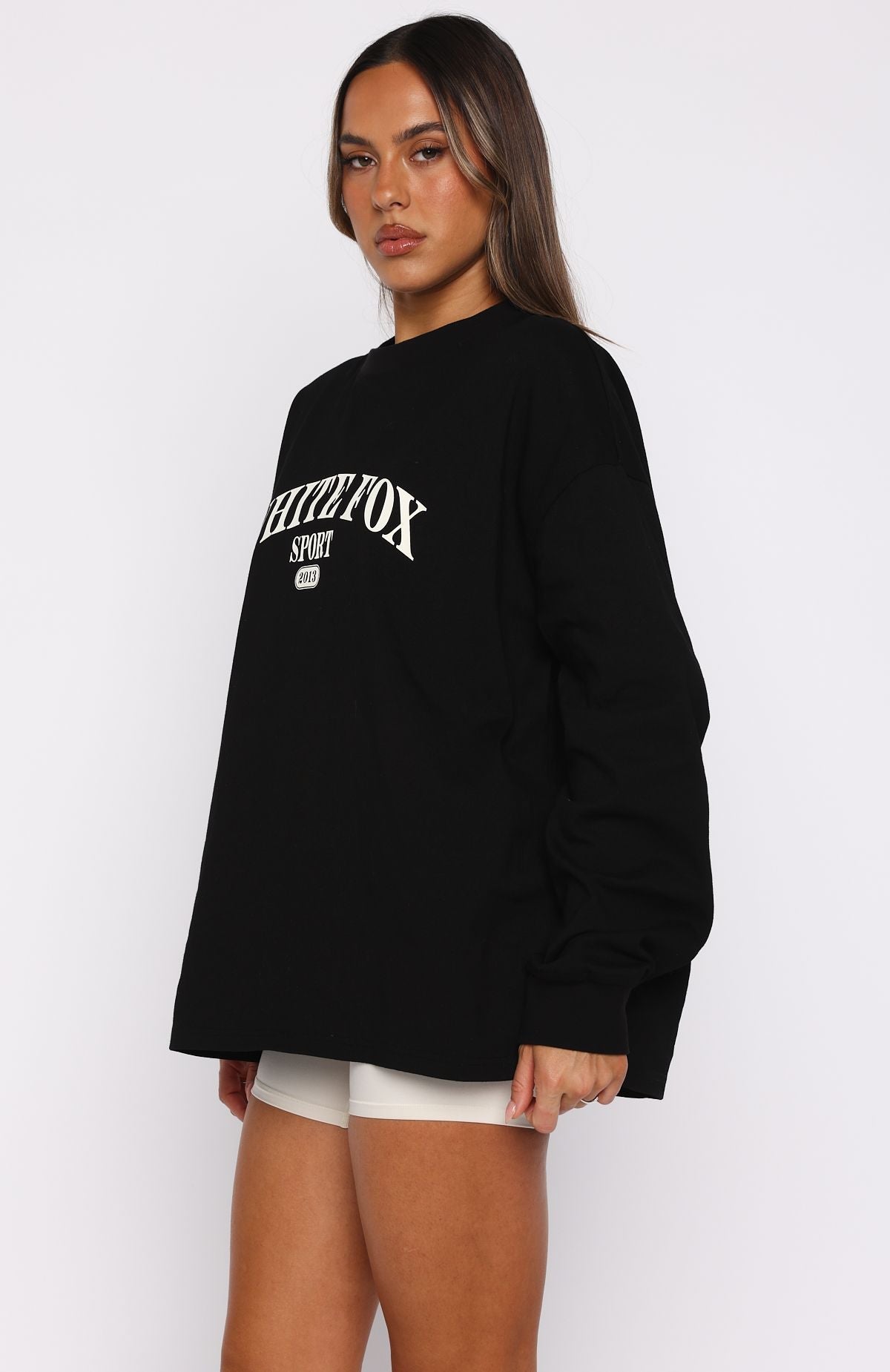 Stand With You Long Sleeve Oversized Tee Black