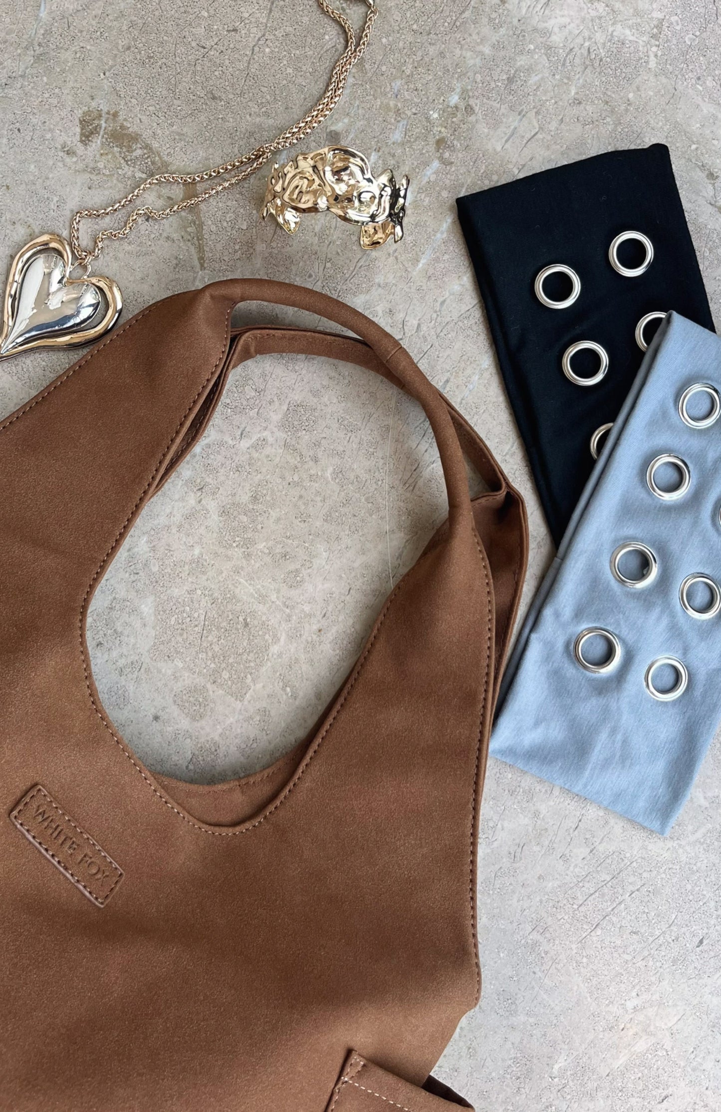 Cariane Shoulder Bag Camel Faux Suede