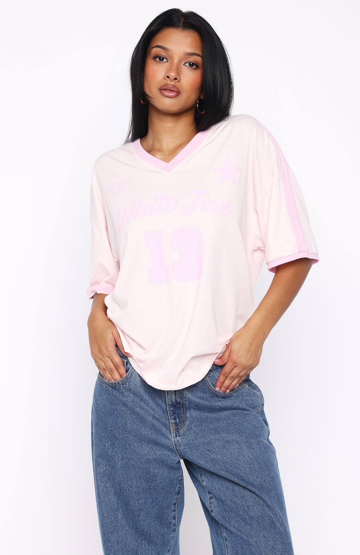 Life Goals Oversized Sports Tee Pink